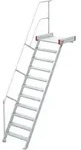 Euroline 511 Podesttreppe 60&deg; 600mm Stufenbreite 11 Stufen Alu Gerieft