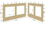 2 Seitenteile Aus Polyester Mit Klarsicht Fenster 300/400x195cm F&uuml;r Pavillon...