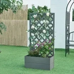 [en.casa] - Pflanzkasten Mit Spalier Amstelveen 135x65x30 Cm Grau