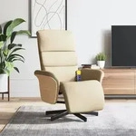 Relaxsessel Mit Fu&szlig;teil Creme Stoff Vidaxl