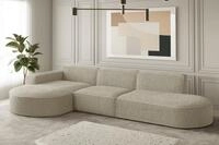 Ecksofa Designersofa Palma In Stoff Ascot Champagne Ottomane Links