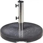 Beliani - Sonnenschirmst&auml;nder Schwarz Granit ⌀ 45 Cm Rund Mit Edelstahlrohr...