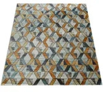 Paco Home - Wohnzimmer-teppich, Kurzflor-teppich Mit Rauten-muster, In Gelb, Blau,