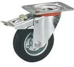 D&ouml;rner+helmer - Lenkrolle Mit Platte Und Totalfeststeller 100 X 30 Mm, Tragkr. 70 Kg