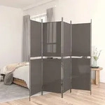 Vidaxl 4-panel Room Divider Anthracite 200x180 Cm Fabric