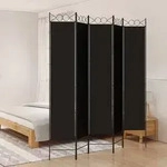 5-tlg. Paravent Schwarz 200x220 Cm Stoff Vidaxl