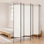 Vidaxl 6-panel Room Divider White 240x220 Cm Fabric