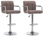 Barhocker 2 Stk. Taupe Stoff Vidaxl