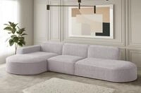 Fun Moebel - Ecksofa Designersofa Palma In Stoff Ascot Rose Ottomane Links