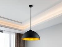 Trio - Pendelleuchte Romino Ii Metall Lampenschirm Schwarz Gold, &Oslash; 50cm