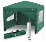 Pavillon 3x3m Mit 4 Seitenteilen & 4 Sands&auml;cke, Pop Up Faltpavillon, Faltbar