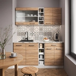 Vicco - Singlek&uuml;che R-line, Sonoma/wei&szlig;, 160 Cm Ohne Arbeitsplatte