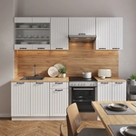 Vicco - K&uuml;chenzeile Fame-line, Wei&szlig; Landhaus/wei&szlig;, 240 Cm Ohne Arbeitsplatte