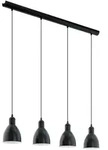 Eglo - H&auml;ngeleuchte 97,5x110 Cm Aus Schwarzem Metall Mit Vier Lichtpunkten Priddy
