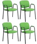 4er Set Besucherst&uuml;hle Ken Pro Kunstleder Gr&uuml;n