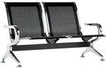 Wartebank Airport Schwarz 2-sitzer