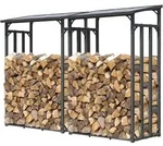Quick-star - 2 St&uuml;ck Metall Kaminholzregal Anthrazit 130 X 70 X 185 Cm Garten