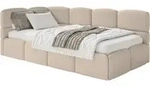 Selsey Cloudy &ndash; Jugendbett 120 Cm, Bettkasten, Chenille, Kopfteil Links, Beige