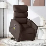 Massagesessel Mit Aufstehhilfe Dunkelbraun Stoff Vidaxl