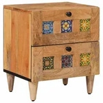 Vidaxl Bedside Cabinet Natural 40 X 33.5 X 46 Cm Solid Mango Wood