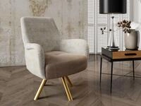 Sessel Drehsessel Valerie In Stoff Touch Me Und Elisa Velvet Cappuccino-beige