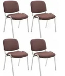 Clp - 4er Set St&uuml;hle Ken Chrom Stoff Braun