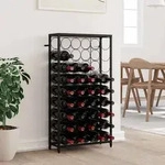 Vidaxl - Weinregal F&uuml;r 45 Flaschen Schwarz 54x18x100 Cm Schmiedeeisen