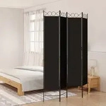Vidaxl 4-panel Room Divider Black 160x220 Cm Fabric