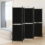 5-tlg. Paravent Schwarz 250x200 Cm Stoff Vidaxl
