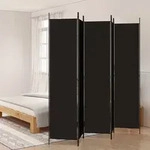 5-tlg. Paravent Schwarz 250x220 Cm Stoff Vidaxl
