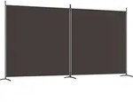 2-tlg. Paravent Braun 348x180 Cm Stoff Vidaxl
