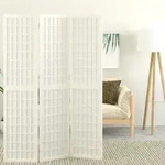 3-tlg. Paravent Japanischer Stil Faltbar 120x170 Cm Wei&szlig; - Vidaxl