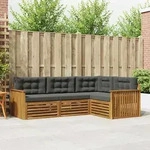 Vidaxl Outdoor Sofa Set With Cushion 4 Pcs Natural And Anthracite