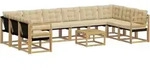 Outdoor-sofagarnitur Mit Kissen 11 Pcs Wei&szlig; Und Beige Vidaxl