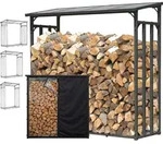 Quick-star - Metall Kaminholzregal Anthrazit 143 X 70 X 185 Cm Mit Wetterschutz