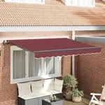 Vidaxl Retractable Awning Burgundy 250 X 200 Cm Fabric