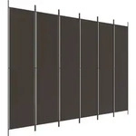 6-tlg. Paravent Braun 300x220 Cm Stoff Vidaxl