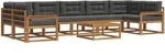 Outdoor-sofagarnitur Mit Kissen 8 Pcs Natur Und Anthrazit Vidaxl