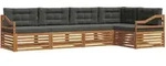 Outdoor-sofagarnitur Mit Kissen 5 Pcs Natur Und Anthrazit Vidaxl