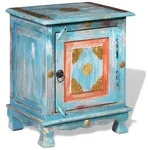 Nachttisch Massivholz Mango Blau Vidaxl