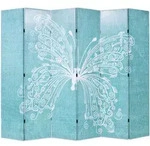 Raumteiler Klappbar 228 X 170 Cm Schmetterling Blau Vidaxl