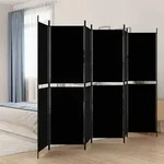 Vidaxl 6-panel Room Divider Black 300x200 Cm Fabric