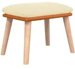 Fu&szlig;hocker Creme 45x29,5x35 Cm Stoff Und Kunstleder Vidaxl