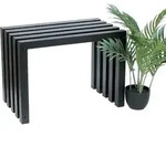 Dandibo Hocker Metall Schwarz Sitzbank Massiv Wetterfest 60 Cm Sitzhocker 96446