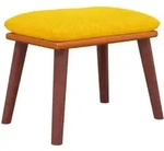 Fu&szlig;hocker Senfgelb 45x29,5x35 Cm Stoff Und Kunstleder Vidaxl