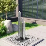 Gartenbrunnen Silber 48x34x88 Cm Edelstahl
