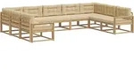 Outdoor-sofagarnitur Mit Kissen 9 Pcs Wei&szlig; Und Beige Vidaxl