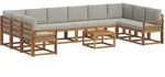 Outdoor-sofagarnitur Mit Kissen 11 Pcs Nat&uuml;rlich Und Hellgrau Vidaxl