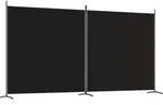 2-tlg. Paravent Schwarz 348x180 Cm Stoff Vidaxl
