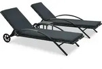 Sonnenliegen Mit Tisch Poly Rattan Anthrazit Vidaxl